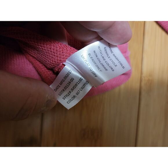 Johnnie O Sweater Mens Sz Medium Knit Long Sleeve 1/4 Zip Salmon Pink Golf Beach - Picture 5 of 9